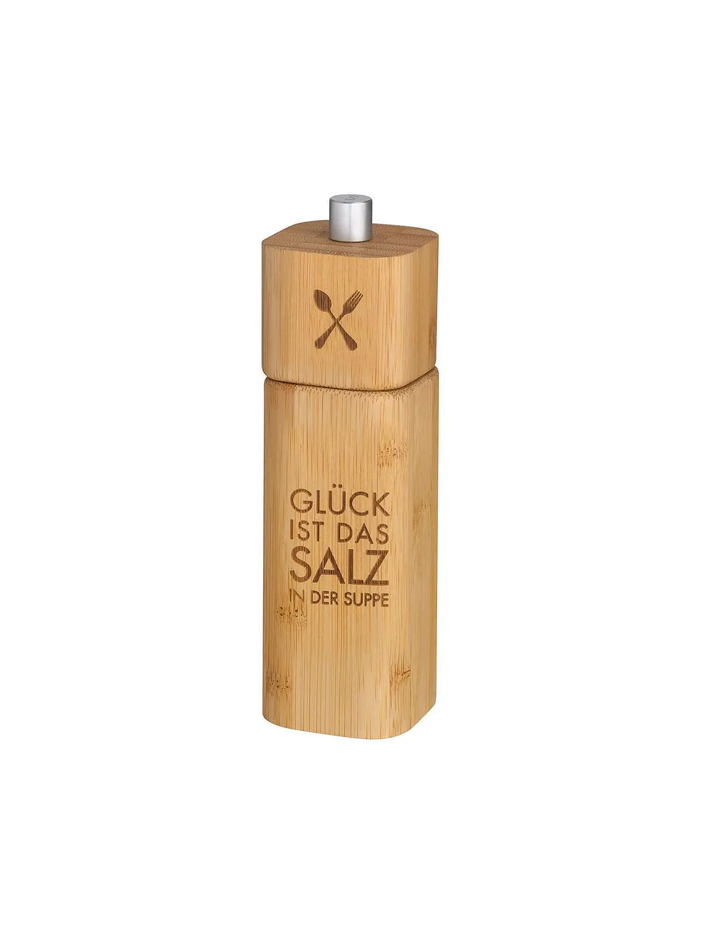 RAEDER | Salzmühle 15cm "Glück ist das Salz in der Suppe" | 